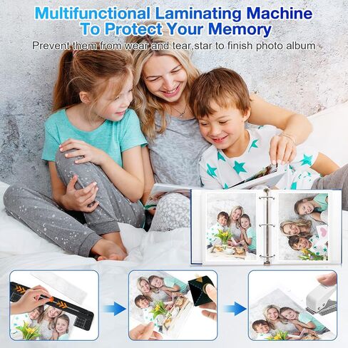Laminator, 9" Thermal Laminator Machine for A4, A5, A6, Hot & Cold Laminating Machine with 20 Pouches, Paper Trimmer, Corner Rounder, Hole Puncher, Iron Ring, White in Kuwait