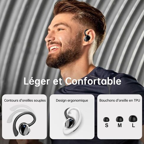 Wireless Earbuds Bluetooth Headphones Sport, Bluetooth 5.3 Earbud 3D HiFi Stereo Over Ear Buds, 48Hrs Earhooks Earphone with Noise Cancelling Mic, IP7 Waterproof Headset for Workout/Running/Gym, Rose in Kuwait
