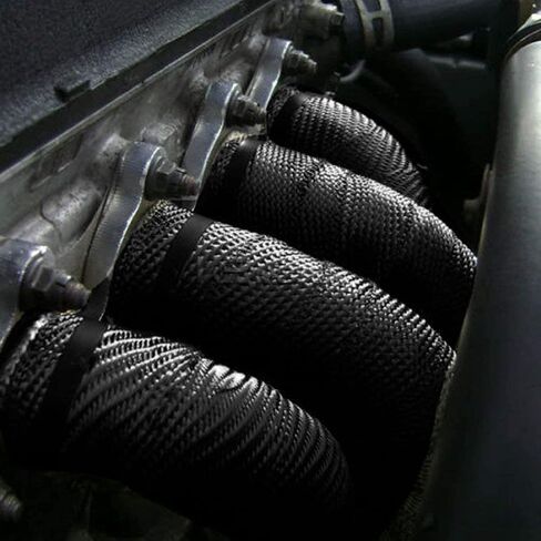 Black Exhaust Heat Wrap, Foneso 2'' x 33' Exhaust Header Wrap Tape Fiberglass Heat Shield Tape with 10pcs Stainless Steel Ties for Motorcycle Car Truck in Saudi Arabia
