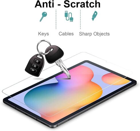 واقي شاشة ZenRich (عبوة من قطعتين) لهاتف Samsung Galaxy Tab S9 FE/Tab A9 Plus/Tab S9/ Tab S8/Tab S7 طبقة شاشة من الزجاج المقوى 9H متوافقة مع قلم S Pen/معرف الوجه/جراب مناسب in Kuwait