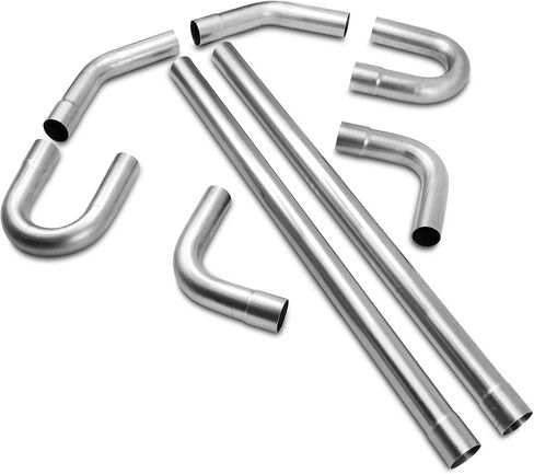 2.5 Inch Universal T304 Stainless Steel Exhaust Pipe Tubing Kit 16 Gauge Custom Straight U Bend 45 & 90 Degree Mandrel 8PCS in Kuwait