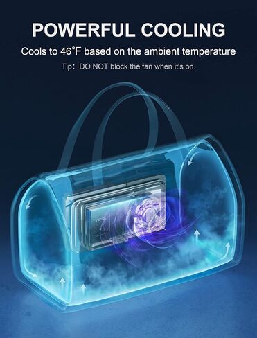 Electric Cooler Bag, 12V Thermoelectric Cooler Warmer Plug in for Vehicles, Portable Cooler Refrigerator for Car, RV, and Camping Use, 18L/20 Cans Capacity, Blue in Saudi Arabia
