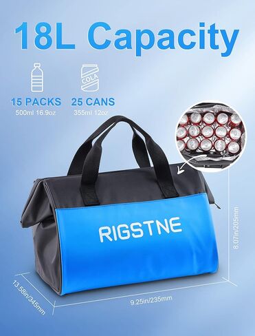 Electric Cooler Bag, 12V Thermoelectric Cooler Warmer Plug in for Vehicles, Portable Cooler Refrigerator for Car, RV, and Camping Use, 18L/20 Cans Capacity, Blue in Saudi Arabia