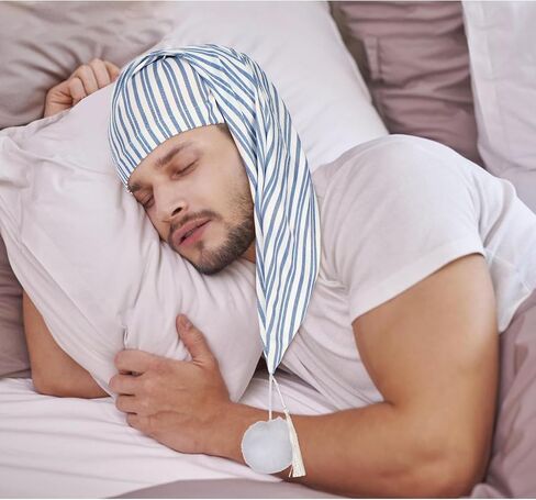 2 Pcs Night Sleeping Cap Men Adjustable Drawstring Sleep Night Cap with Pom Pom for Costume Daily Party Supplies in Saudi Arabia