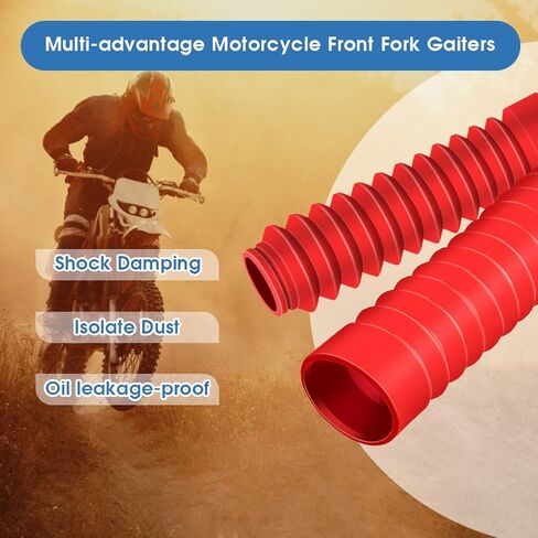 Motorcycle Fork Cover, Universal Motorcycle Front Fork Boots Gaiters Guard Protector Shock Damping Dust Cover, 205 x 42mm(Black) in Saudi Arabia