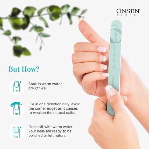 Onsen Secret Cuticle Cream + Double Sided Nail File 120/180 Grit, Cuticle Oil - Japanese Natural Healing Minerals Nail Care Serum. Sooth, Repair, & Strengthen Cuticles & Nails, Non-Greasy – 30ml in Saudi Arabia