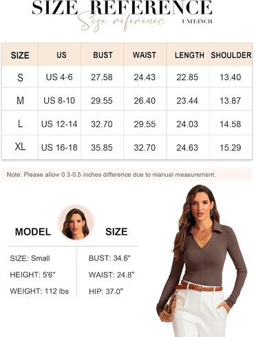 Womens Long Sleeve V Neck Polo Shirts Business Casual Collared Work Top Slim Fitted Basic 2024 Fall Shirt in Kuwait