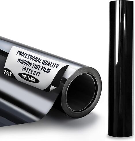 بكرة تظليل النوافذ ذات الجودة الاحترافية من BLACKGLASS IX® للسيارات والشاحنات والمركبات (5% VLT، 20 قدمًا × 2 قدم، طبقتان، لون أسود ليمو) فيلم للطاقة الشمسية والوهج والخصوصية مع تعليمات التثبيت in Saudi Arabia