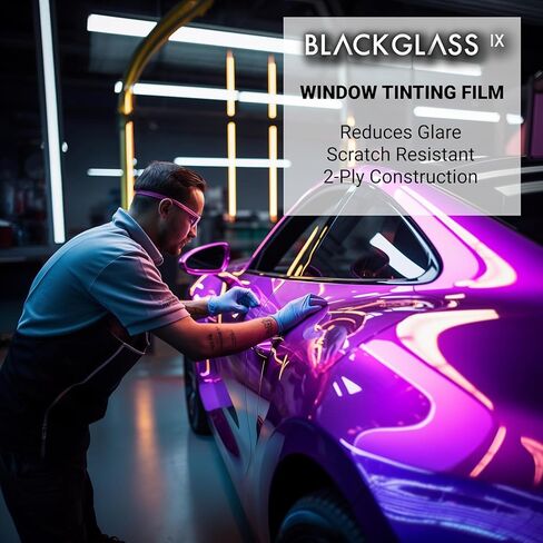 بكرة تظليل النوافذ ذات الجودة الاحترافية من BLACKGLASS IX® للسيارات والشاحنات والمركبات (5% VLT، 20 قدمًا × 2 قدم، طبقتان، لون أسود ليمو) فيلم للطاقة الشمسية والوهج والخصوصية مع تعليمات التثبيت in Saudi Arabia