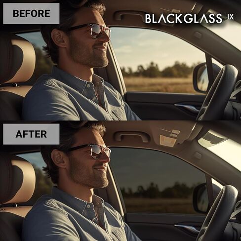 بكرة تظليل النوافذ ذات الجودة الاحترافية من BLACKGLASS IX® للسيارات والشاحنات والمركبات (5% VLT، 20 قدمًا × 2 قدم، طبقتان، لون أسود ليمو) فيلم للطاقة الشمسية والوهج والخصوصية مع تعليمات التثبيت in Saudi Arabia