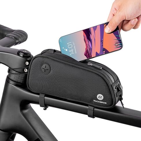 ROCKBROS حقيبة الدراجة الهوائية ذات الإطار الأمامي حقيبة ملحقات الدراجة متوافقة مع iPhone 14/13/12 Pro Galaxy S22/S21 in Saudi Arabia