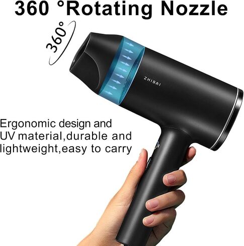 Ionic Hair Dryer, 1800W Negative Ion Hairdryers Blow Dryer, Professional Hair Dryers with 3 Heat Settings, 2 Speeds, 1 Magnetic Nozzle, for Men, Women, Kids, Home, Travel, Salon in Saudi Arabia