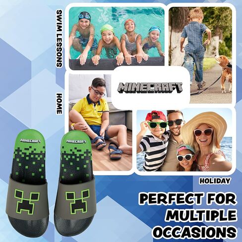 Minecraft Boys Sliders or Flip Flops for Beach and Pool - Boys Gifts in Saudi Arabia