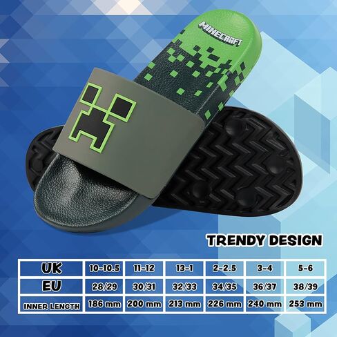 Minecraft Boys Sliders or Flip Flops for Beach and Pool - Boys Gifts in Saudi Arabia