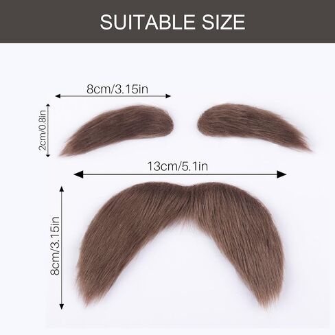 Fake Mustache and Eyebrows Self Adhesive Fake Beard Novelty Costume Facial Hair for Cosplay Halloween Party in Saudi Arabia
