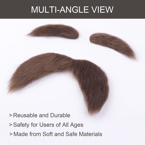 Fake Mustache and Eyebrows Self Adhesive Fake Beard Novelty Costume Facial Hair for Cosplay Halloween Party in Saudi Arabia