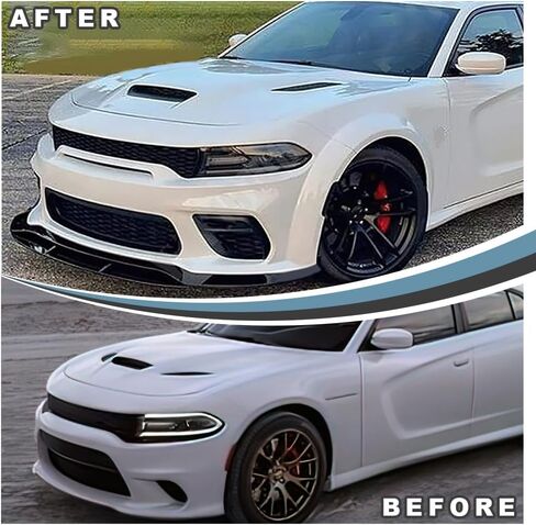 KETAI الشفة الأمامية المصد متوافقة مع 2015-2023 دودج تشارجر SRT GT-V نمط ABS لمعان أسود أمامي الفاصل السفلي حامي الجبهة سد الهواء الذقن المفسد الفاصل in Kuwait