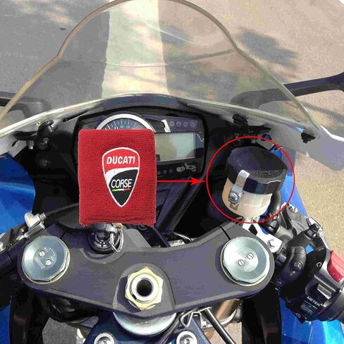 جورب خزان فرامل الدراجة النارية يناسب Ducati 748/749/848/916/996/998/999/1198/1199/ V2 4 ST2 3 4، Streetfighter، Hypermotard، Multistrada- غطاء جورب الخزان (أحمر) عبوة واحدة in Kuwait