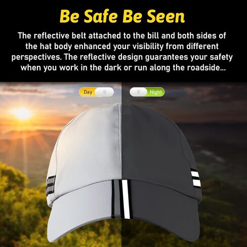 Men Waterproof Baseball Cap Reflective Outdoor Rain Cap for Women's UPF 50+ Breathable Sport Running Hat in Kuwait