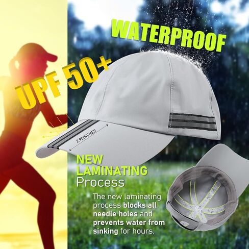 Men Waterproof Baseball Cap Reflective Outdoor Rain Cap for Women's UPF 50+ Breathable Sport Running Hat in Kuwait