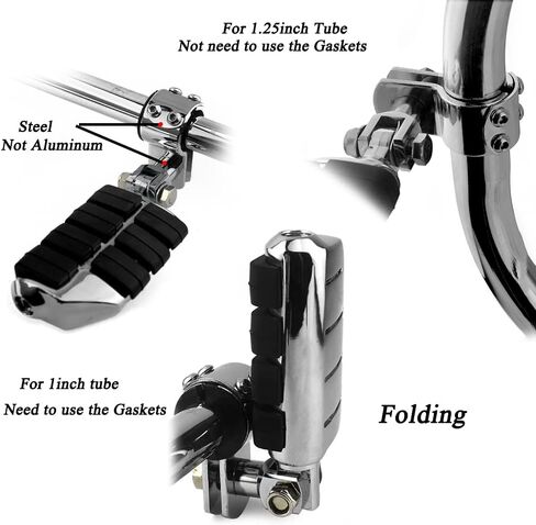 Motorcycle Universal Highway Pegs Foot Rests Fit Engine Guard Crash Bar 1-1/4" Or 1" Compatible with BMW Harley davidson Yamaha Honda in Kuwait