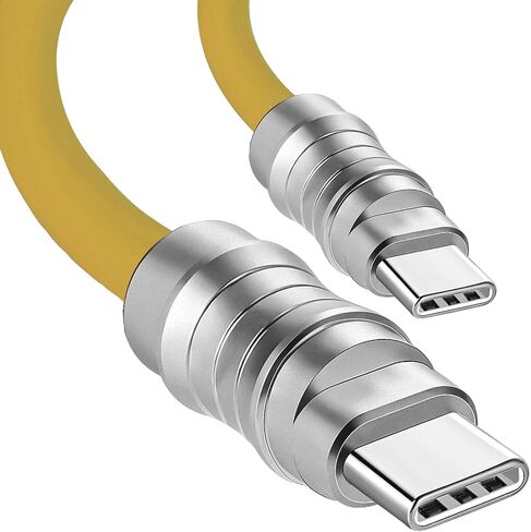 دبليو ال جي كيو كيبل شحن سريع مصنوع يدويا من السيليكون السائل الصديق للبشرة بمنفذ USB C الى C من جيك، كيبل شحن عالمي بمنفذ USB C الى C PD100W (ارجواني فاتح - 0.5 متر) in Kuwait
