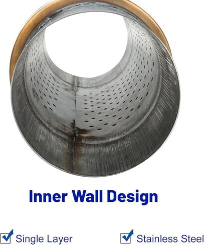 مرنان العادم 5 "مدخل 5" مخرج كاتم صوت عالي الأداء 18 "بوصة إجمالي الفولاذ المقاوم للصدأ مستقيم in Kuwait