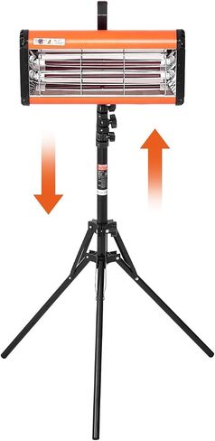 VEVOR Infrared Curing Lamp, Handheld/Stand Dual Use, 2000W 0-90 min Timing, Auto Heating Car Curing Light with Bracket, 3.55 sq.ft Spray Baking Booth Heaters, Paint Dryer for On-Site Repair in Saudi Arabia