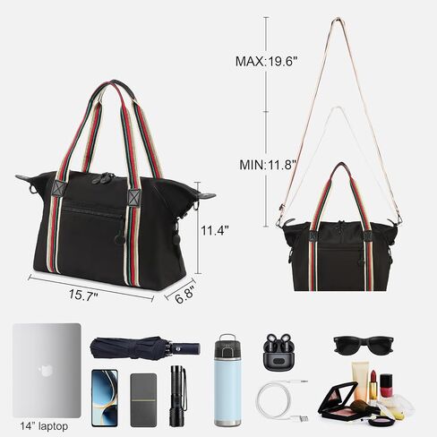 Anti-theft Nylon Tote Bag with Lock Lightweight Handbag for Women Work Bag Crossbody Travel Bag Top Handle Satchel Purse in Saudi Arabia