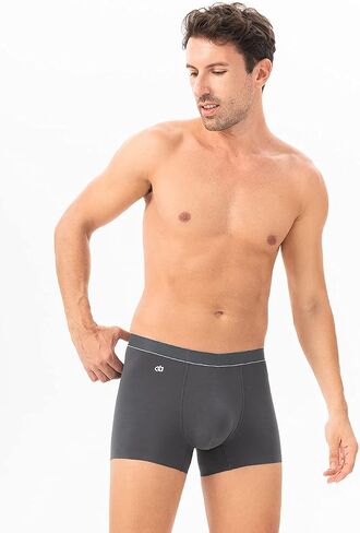 DAVID ARCHY Men's Breathable Comfort Soft Underwear Cotton-Modal Blend Pouch Trunks V-Support Waistband in 3 Pack No Fly (M, Black/Dark Gray/Navy Blue - Cotton-Modal Blend) in Saudi Arabia