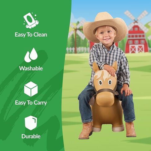 Big Country Toys Lil’ Bucker Horse Kids Toys - Rodeo Ride On Toys for18 Months to 3+ Years - Bouncy Animals for Toddlers - Inflatable Hopper Horse Toys with Hand Pump in Kuwait