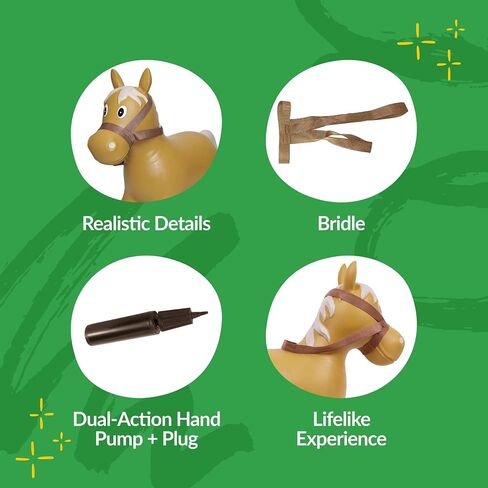 Big Country Toys Lil’ Bucker Horse Kids Toys - Rodeo Ride On Toys for18 Months to 3+ Years - Bouncy Animals for Toddlers - Inflatable Hopper Horse Toys with Hand Pump in Kuwait