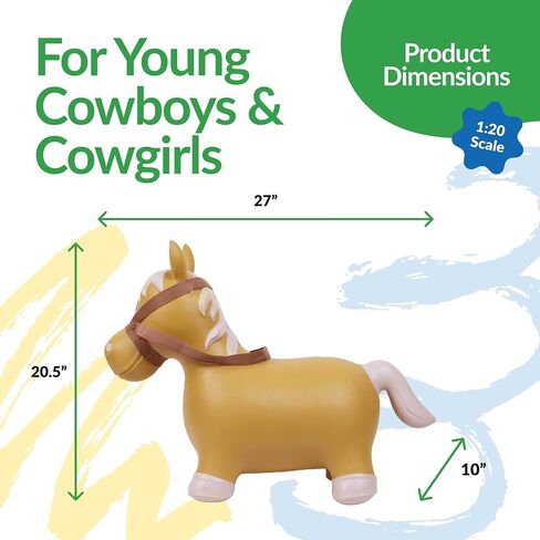 Big Country Toys Lil’ Bucker Horse Kids Toys - Rodeo Ride On Toys for18 Months to 3+ Years - Bouncy Animals for Toddlers - Inflatable Hopper Horse Toys with Hand Pump in Kuwait