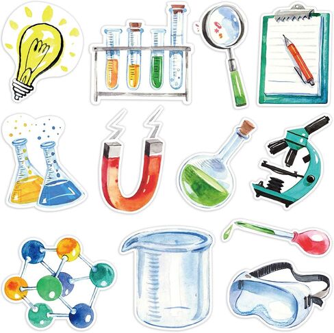 36pcs Science Cutouts Watercolor Science Lab Bulletin Board Decorations Cut-Outs for Back to School Classroom Teacher Supplies in Saudi Arabia