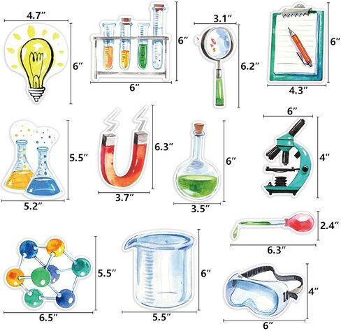 36pcs Science Cutouts Watercolor Science Lab Bulletin Board Decorations Cut-Outs for Back to School Classroom Teacher Supplies in Saudi Arabia