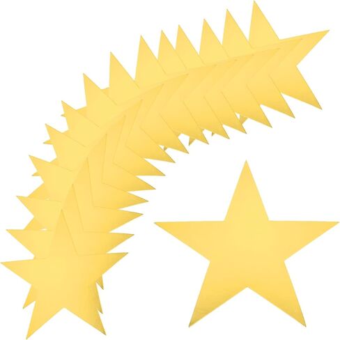 MECCANIXITY 36Pcs Iridescent Silver Stars Cutouts Double Printed Paper Stars Decoration Cardboard Star for Classroom Wall Party Movie Night Party Supplies, 6 Inch in Saudi Arabia