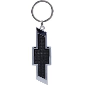 Plasticolor 004577R01 Chevrolet Textured Black and Chrome Bowtie Enamel Key Chain