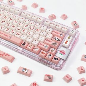 ILYCHEEGAMI PBT keycaps XDA Cute Pink keycaps Dye Sublimation Universal Mechanical Keyboard keycaps Compatible with Cherry MX switches,Gateron,Kailh TTC JWK Kawaii pbt keycap Set Keyboard keycaps