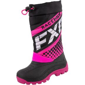FXR Youth Boost Snowmobile Boots Fully Waterproof Heavy Duty Black/Fuchsia