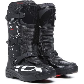 TCX Men's Biker Motorcycle Boots, Black White, 3