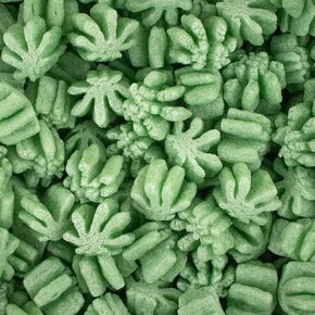 Magicwater Supply - .5 Cu Ft - Green Leaf Shaped Recycled Anti Static Packing Peanuts - Compostable & Biodegradable Cushion for Shipping - Dust-Free & Abrasion Resistant - Void Filler
