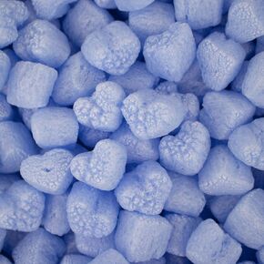 Magicwater Supply - .25 Cu Ft - Blue Heart Shaped Recycled Anti Static Packing Peanuts - Compostable & Biodegradable Cushion for Shipping - Dust-Free & Abrasion Resistant - Void Filler