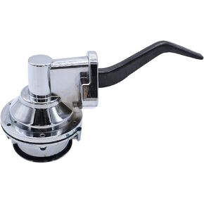 1 PC SHLPDFM Mechanical Fuel Pump Chrome Two-Valve 6 PSI 1/4" NPT Inlet/Outlet Compatible With SB Small Block Ford 221 260 289 302 351