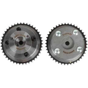 24350-2E201 24370-2E200 Intake Exhaust Timing Camshaft Sprocket 2Pcs Fits for 14-20 Hyundai Elantra/Sonata/Tucson 2.0L, 14-16 Kia Forte/Soul 2.0L Replace OE 243502E201 243702E200