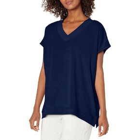 HUE Women's Relaxed Fit Terry V-Neck Sleep Tee