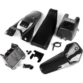 PW80 Plastics, Air Box Gas Tank Seat Plastics Set for yamaha PW80 PY80 PEEWEE Y-Zinger 80cc Kid Bikes (Black)