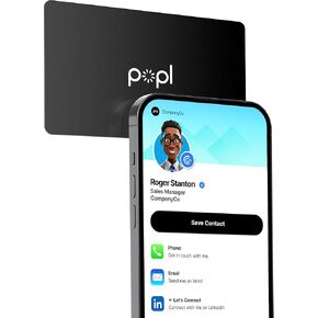 Popl Digital Business Card - Smart NFC Networking Card - Tap to Share - iPhone & Android (Metal Black V2)