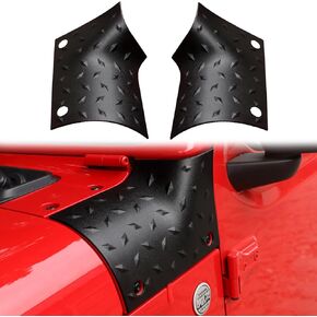 BESTAOO Cowl Body Armor Outer Cowing Cover Corner Guards Compatible with 2018-2024 Jeep Wrangler JL 2/4 Door & Gladiator JT Exterior Accessories, Textured Black, 2pcs