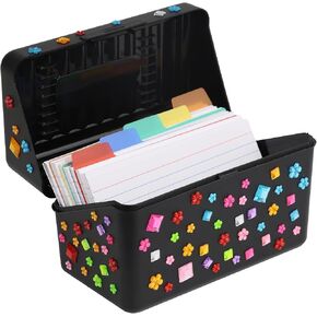 مجموعة حامل بطاقات مؤشر 3 × 5 مع 100 بطاقة فهرسة مسطرة ومقسمات الألوان منظم بطاقة الفهرس لبطاقات الدراسة وبطاقات الفلاش وبطاقات الملاحظات وبطاقات الوصفات وصندوق الملفات in Kuwait