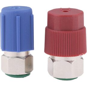 R12 to R134a Conversion Kit, Include R12 R22 to R134A High/Low Fitting Port Retrofit 1/4 SAE to 7/16"-20 UNF Conversion Adapter, R22 R134a Valve Cores, A/C Rubber seals and Valve Core Removal Tool